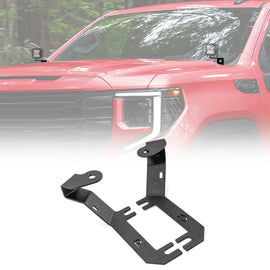 2019 - 2021 GMC Sierra 1500 Heavy - Duty Steel Hood Hinge LED Ditch Light Bracket | Bolt - On - WeiSen - 70104075