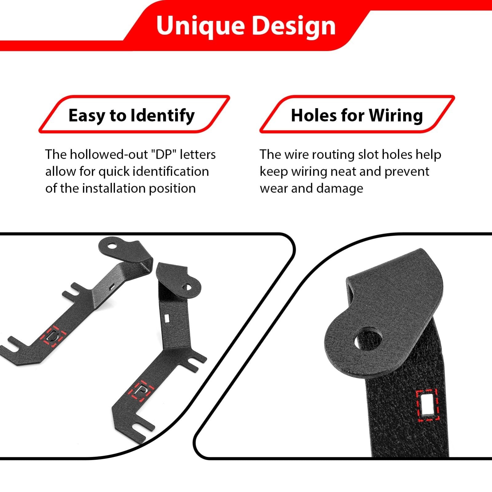2019 - 2021 GMC Sierra 1500 Heavy - Duty Steel Hood Hinge LED Ditch Light Bracket | Bolt - On - WeiSen - 70104075