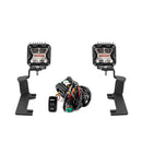 2019 - 2022 Chevrolet Silverado 1500 Hood Hinge 3" White & Amber Strobe LED Ditch Light Pod Kit - WeiSen - 70104031+70201007