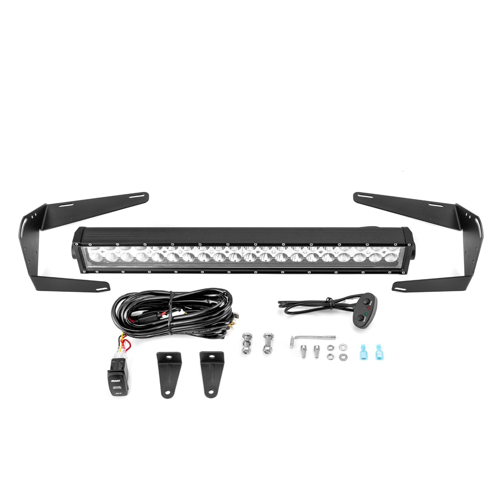 2019 - 2024 5th Gen Dodge Ram 2500/3500 Front Bumper 22" Amber White 120w LED Light Bar Kit - WeiSen - 70102049+70202017