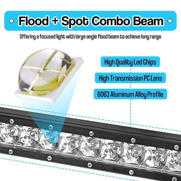 2019 - 2024 5th Gen Dodge Ram 2500/3500 Hidden Front Bumper Grill 22" LED Light Bar Kit - WeiSen - 70102049+70202014+70203004