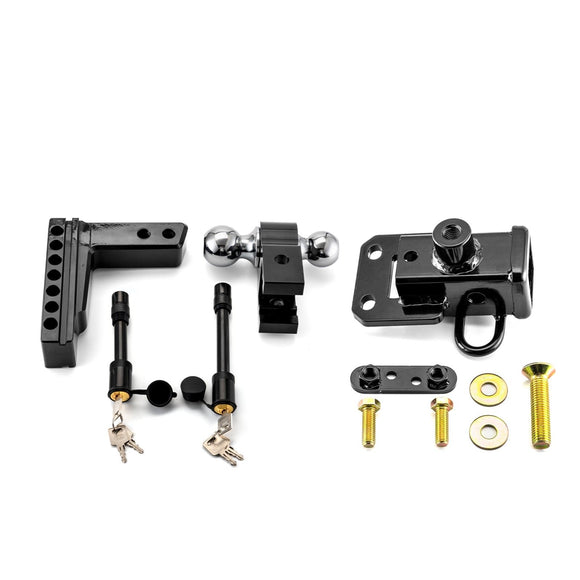 2019 - 2025 Dodge Ram 1500 Heavy - Duty Steel 2" Rear Trailer Hitch Receiver & Adjustable Trailer Hitch Ball Mount - WeiSen - 70108009+70304025