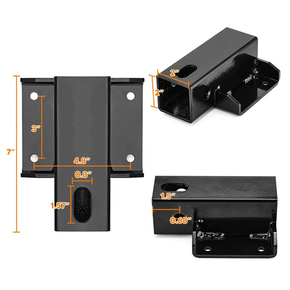 2019 - 2023 KAWASAKI MULE PRO MX Adjustable Front Trailer Hitch Ball Mount 2" Receiver Kit - WeiSen - 80107006+70304025