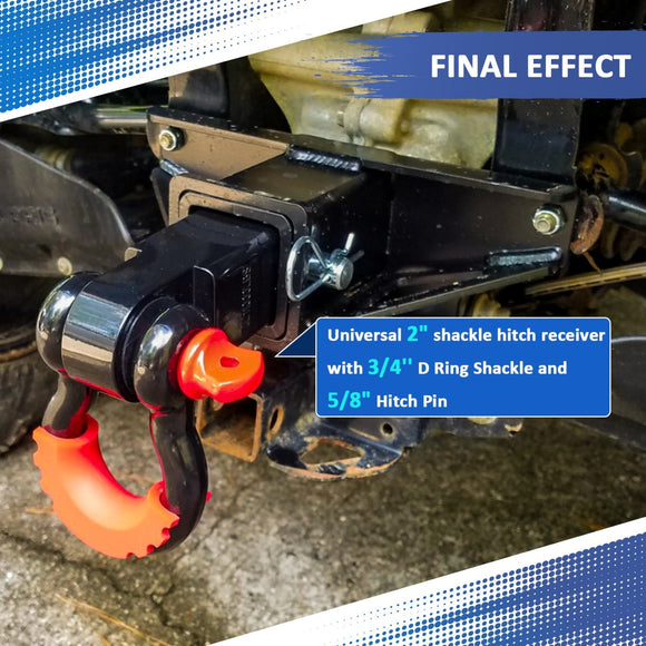 2019 - 2023 KAWASAKI MULE PRO MX Heavy - Duty Steel Front Trailer Hitch & 2" Shackle Hitch Receiver Kit - WeiSen - 80107006+70304017