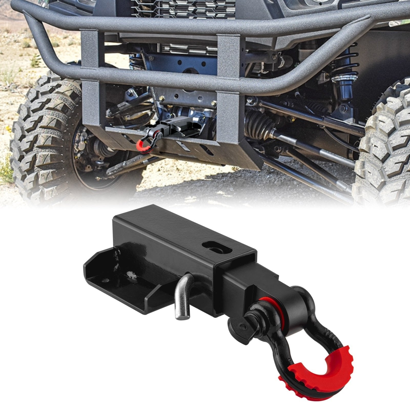 2019 - 2023 KAWASAKI MULE PRO MX Heavy - Duty Steel Front Trailer Hitch & 2" Shackle Hitch Receiver Kit - Weisen