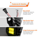 2019 - 2024 Dodge Ram 1500 Front Bumper 3 Inch LED Fog Light Kit w/ H11 Plug & Play Adapters Light Mount - WeiSen - 70102059