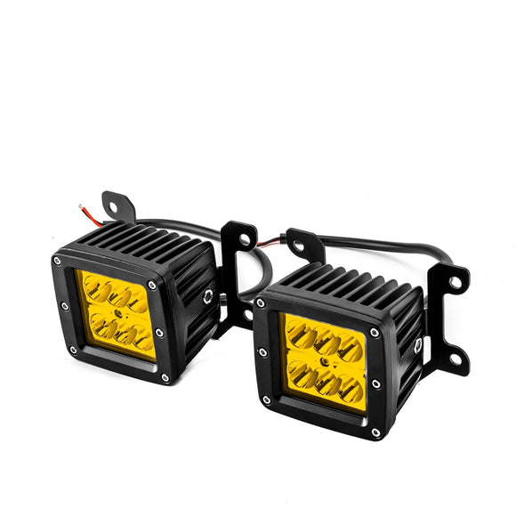 2019 - 2024 Dodge Ram 2500/3500 Big Horn 3" LED Light Pods Kit w/ H11 Plug & Play Adapters Light Mount - WeiSen - 70102060