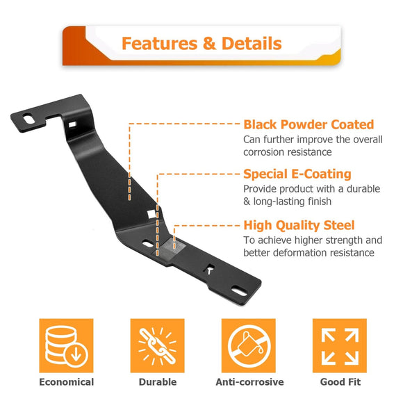 2019 - 2024 Dodge Ram 2500/3500 Heavy - Duty Steel Hood Hinge Light Bracket Ditch Light Mount - WeiSen - 70104064