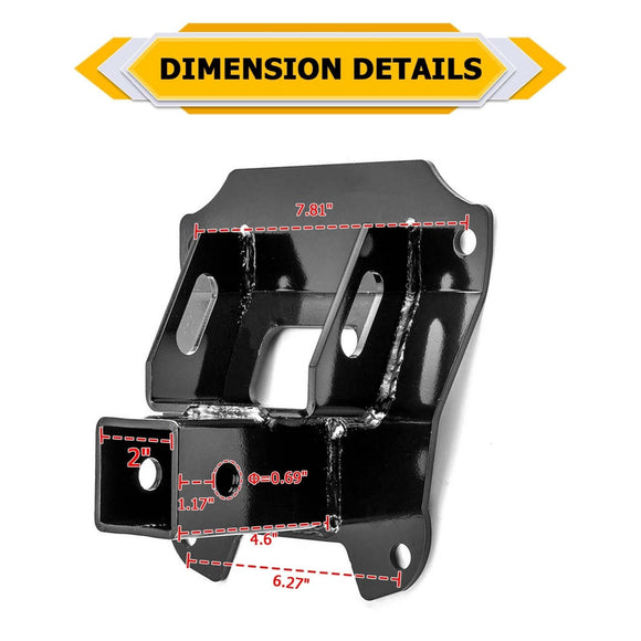 2019 - 2024 Honda Talon 1000R 1000X 1000 - 4 Heavy - Duty Steel Rear Adjustable Trailer Hitch Ball Mount Receiver Kit - WeiSen - 80107011+70304025
