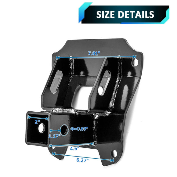 2019 - 2024 Honda Talon 1000R 1000X Heavy - Duty Steel 2" Rear Receiver Hitch & Shackle Hitch Receiver - WeiSen - 80107011+70304017