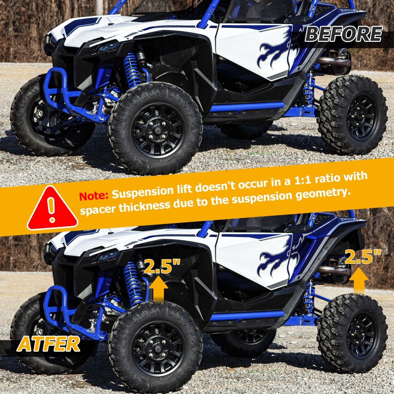 2019 - 2024 Honda Talon 1000R Heavy Duty Steel Front & Rear 2.5" Suspension Lift Kit - WeiSen - 80401089