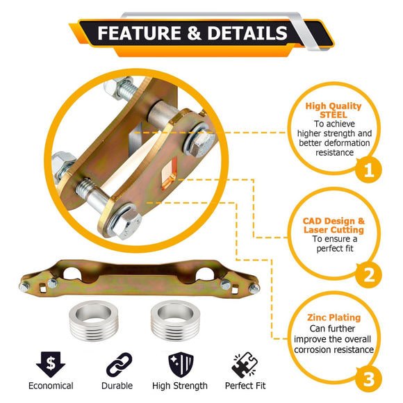 2019 - 2024 Honda Talon 1000R Heavy Duty Steel Front & Rear 2.5" Suspension Lift Kit - WeiSen - 80401089