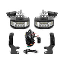 2019 - 2024 Subaru Forester & 2020 - 2025 Subaru Outback White&Amber Strobe 3.5 Inch LED Hood Hinge Ditch Light Pods w/ Wiring Harness Kit - WeiSen - 70104056+70201013