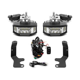 2019 - 2024 Subaru Forester & 2020 - 2025 Subaru Outback White&Amber Strobe 3.5 Inch LED Hood Hinge Ditch Light Pods w/ Wiring Harness Kit - WeiSen - 70104056+70201013