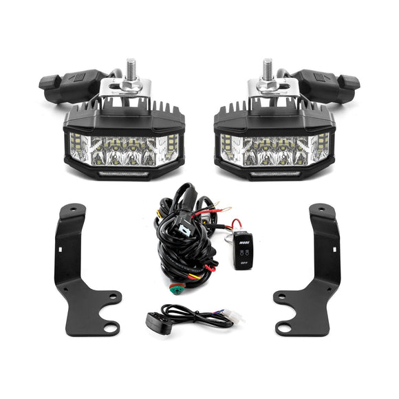 2019 - 2024 Subaru Forester & 2020 - 2025 Subaru Outback White&Amber Strobe 3.5 Inch LED Hood Hinge Ditch Light Pods w/ Wiring Harness Kit - WeiSen - 70104056+70201013