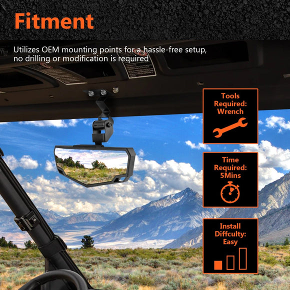 2019 - 2025 CFMOTO Uforce 1000 & 2022 - 2025 Uforce 1000 XL Center Rear View Mirror | HD Shatterproof Glass - WeiSen - 80301050