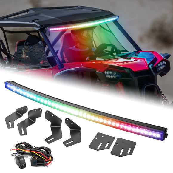 2019 - 2025 Honda Talon 1000X/1000R/1000RS Roof 42" Curved RGBW Flood LED Light Bar - WeiSen - 80101024+70202022+80206026