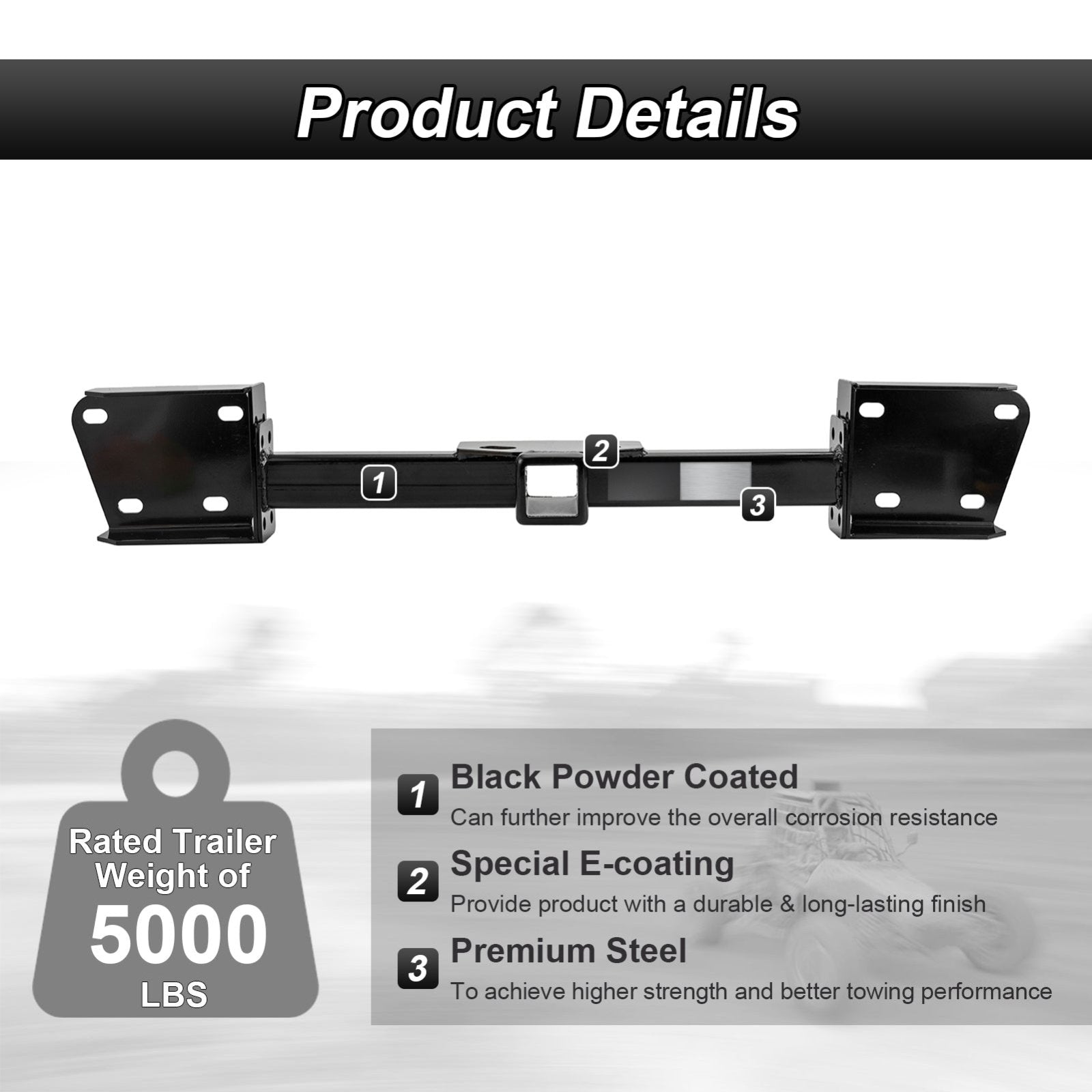 2019 - 2025 Subaru Ascent No Drill Class 3 Trailer Hitch 2