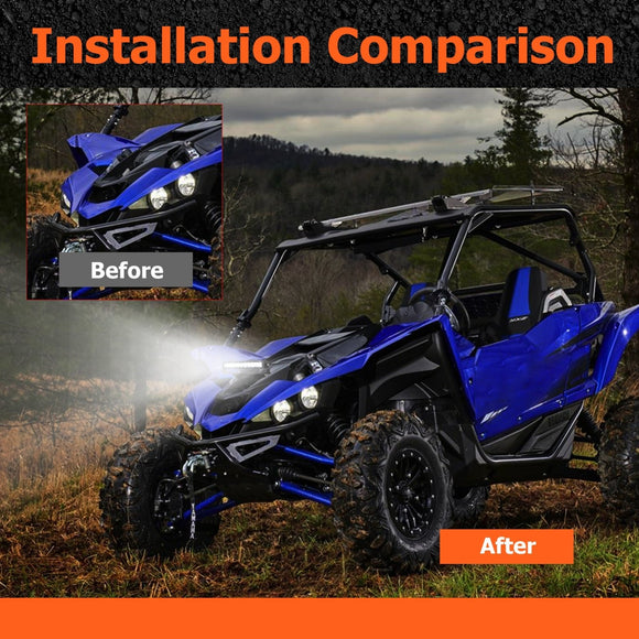 2019-2025 Yamaha YXZ UTV Hood 12" Single-row Straight Light Bar Kit - WeiSen - 8011200302