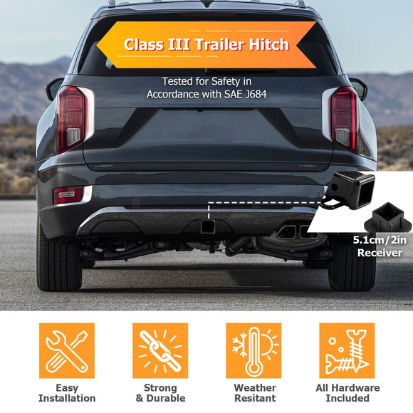 2020 - 2022 Hyundai Palisade Heavy - Duty Steel Class 3 Trailer Hitch 2" Receiver - WeiSen - 70108019