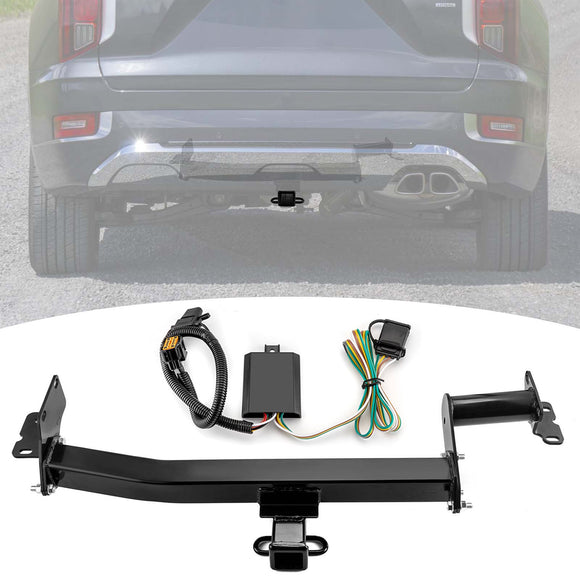 2020 - 2022 Hyundai Palisade No Drill Class 3 Trailer Hitch 2" Receiver & Plug&Play 4 - Pin Trailer Wiring Harness - WeiSen - 70108019+70206013