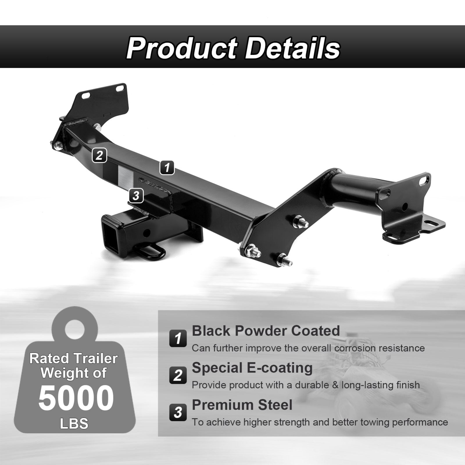 2020 - 2022 Hyundai Palisade No Drill Class 3 Trailer Hitch 2" Receiver & Plug&Play 4 - Pin Trailer Wiring Harness - WeiSen - 70108019+70206013