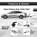 2020 - 2023 Tesla Model 3 No Drill Class 3 Trailer Hitch 2" Receiver & Plug&Play 4 - Pin Trailer Wiring Harness - WeiSen - 70108011+70206077