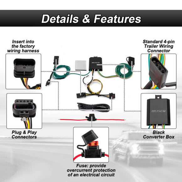 2020 - 2023 Tesla Model 3 No Drill Class 3 Trailer Hitch 2" Receiver & Plug&Play 4 - Pin Trailer Wiring Harness - WeiSen - 70108011+70206077