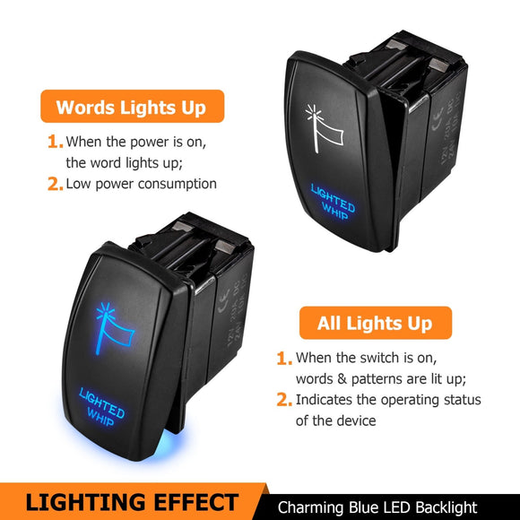 UTV Key On Whip Light Wiring Harness Kit for 2020 - 2024 Can - am Maverick X3 Kawasaki Teryx KRX 1000 - WeiSen - 80206029