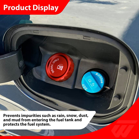 2020 - 2024 Chevrolet Silverado 1500 / GMC Sierra 1500 Anodized Red 6061 Aluminum Magnetic Diesel Fuel Cap - WeiSen - 70501019