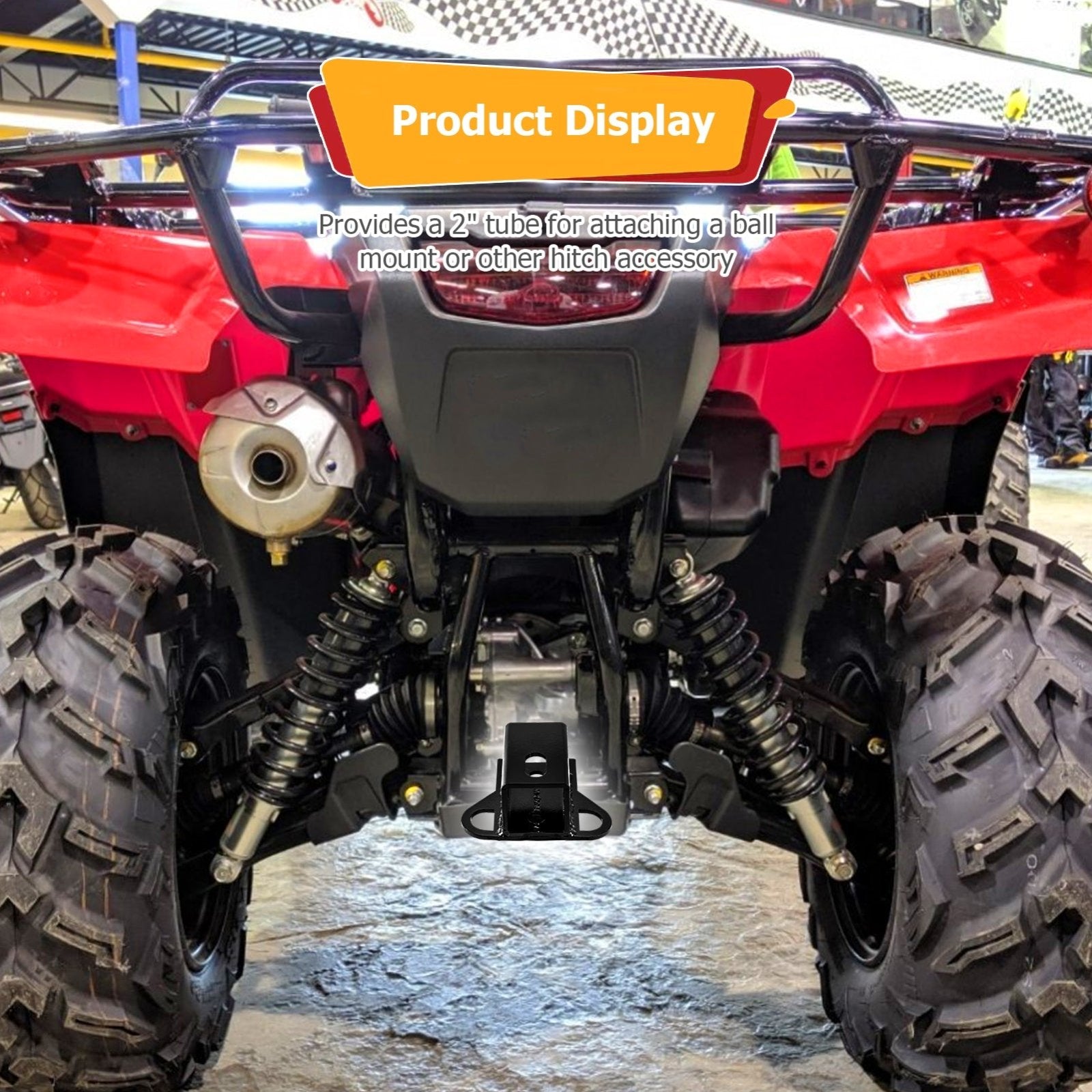 2020 - 2024 Honda Rubicon TRX420 TRX520 Rear Adjustable Trailer Hitch Ball Mount Receiver Kit - WeiSen - 80107015+70304025