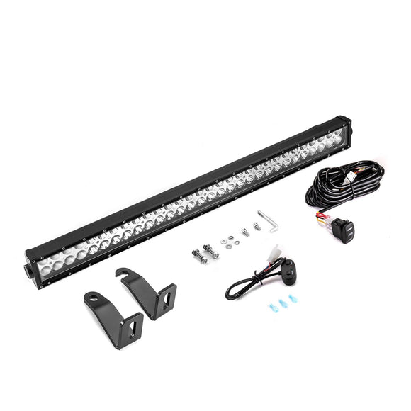 2020 - 2024 Polaris RZR Pro XP / Pro XP 4 Roof Strobe Amber/White 32" Dual Row Straight 180w LED Light Bar Kit - WeiSen - 80101027+70202018
