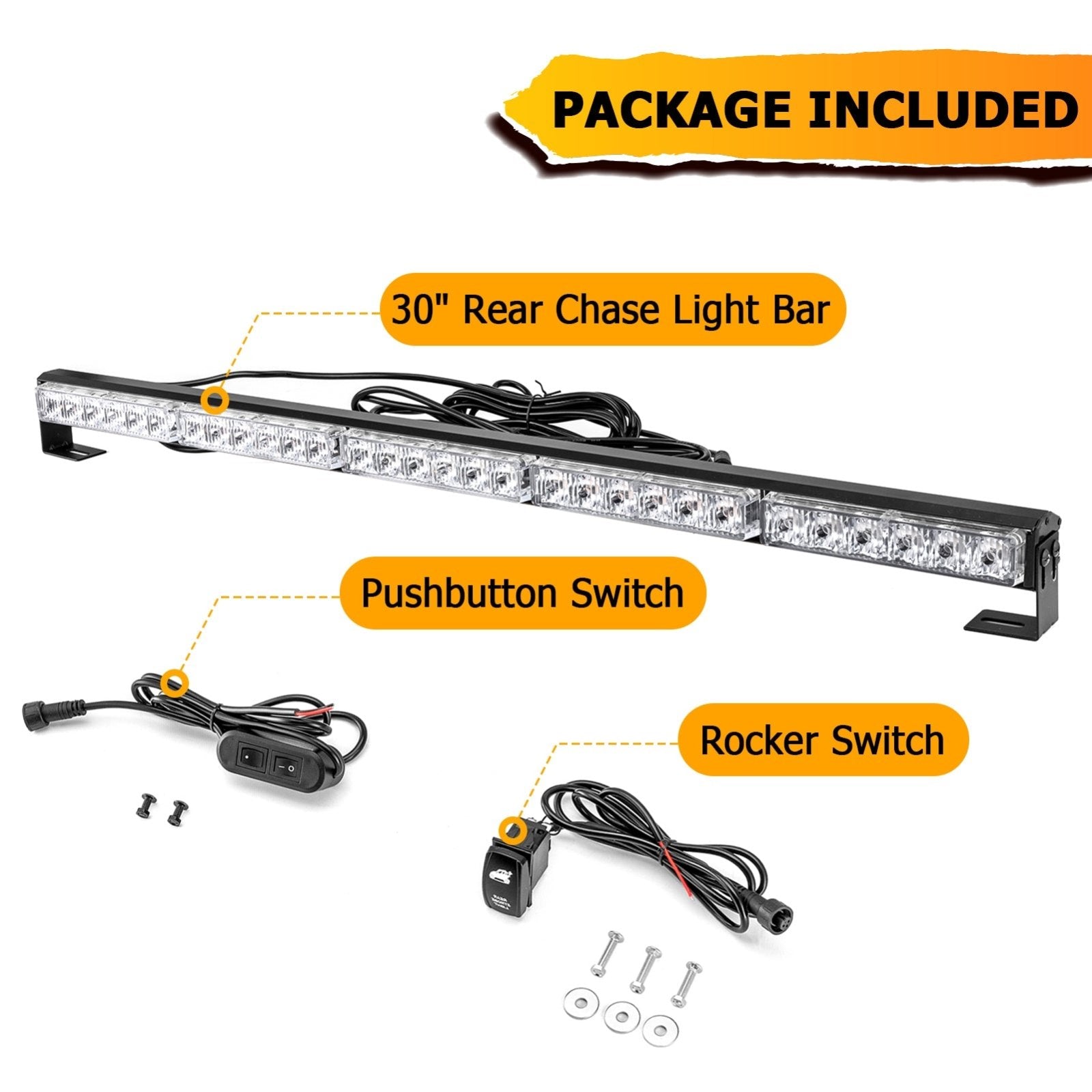 2020 - 2024 Polaris RZR Pro XP Turbo R UTV Rear Multi - Function 30" LED Chase Strobe Light Bar Kit - Weisen