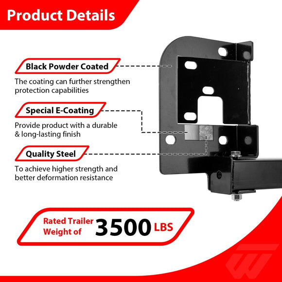 2020 - 2024 Tesla Model Y Heavy - Duty Steel Class 3 Trailer Hitch 2" Receiver - WeiSen - 70108024