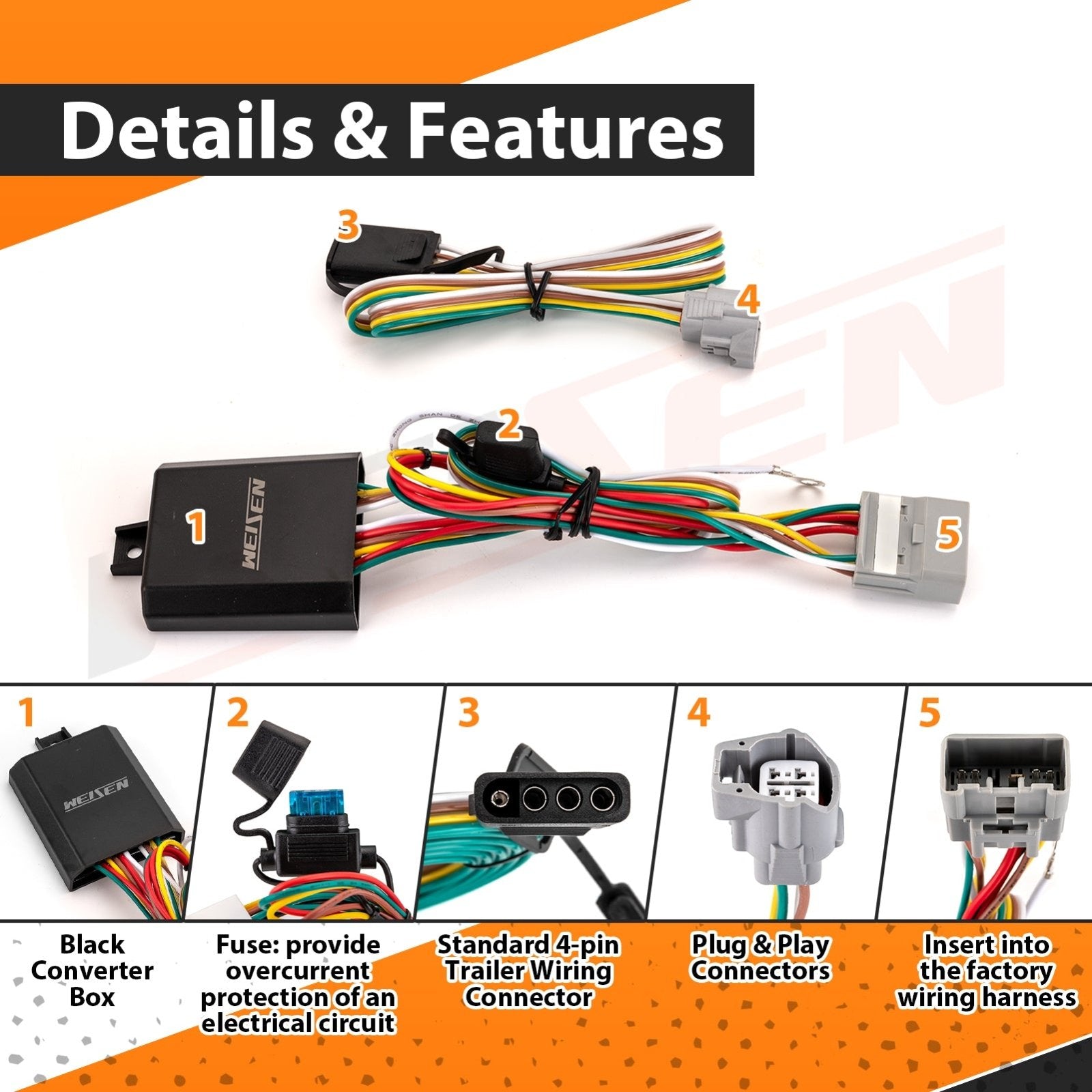 2020 - 2024 Toyota Highlander | 2024 Grand Highlander Plug&Play Vehicle - Side 4 - Pin Trailer Wiring Harness - Weisen