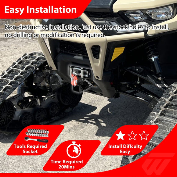 2020 - 2025 Can Am Defender PRO/Max/6x6 Steel Bolt - On 2" Front Lower Receiver Hitch - WeiSen - 80107027