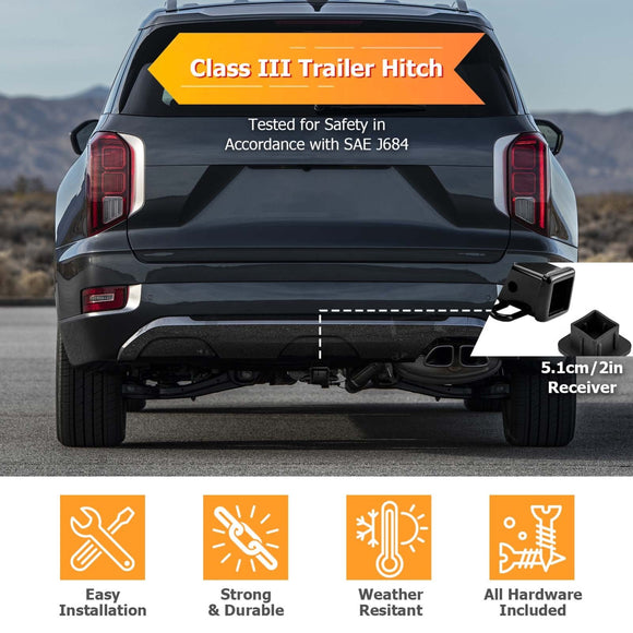 2020 - 2025 Hyundai Palisade Heavy - Duty Steel Class 3 Trailer Hitch 2" Receiver - WeiSen - 70108019
