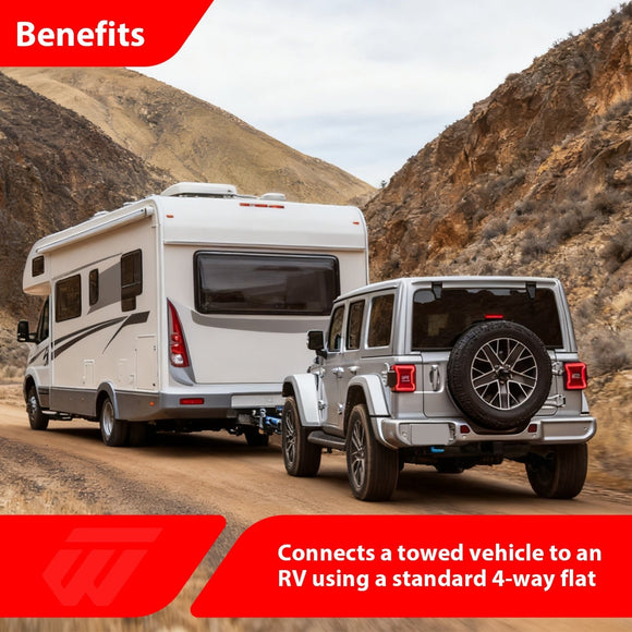 2020 - 2025 Jeep Wrangler JL & Gladiator Models Plug & Play Connector Towed - Vehicle RV Trailer Wiring Harness - WeiSen - 70206083