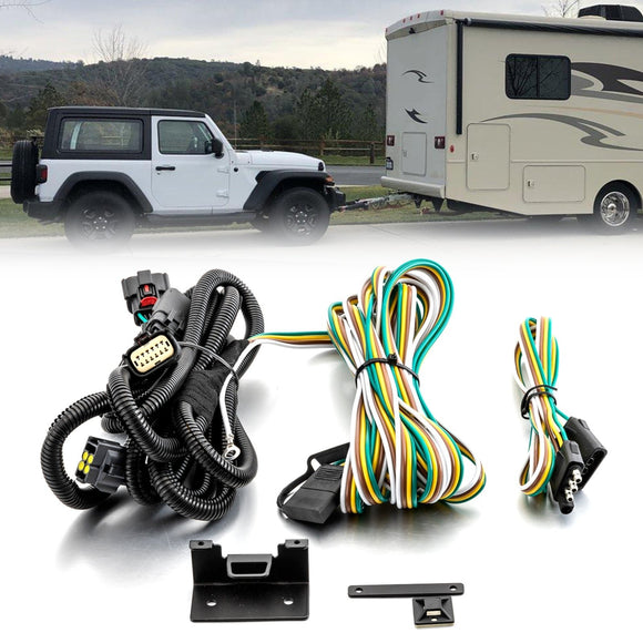 2020 - 2025 Jeep Wrangler JL & Gladiator Models Plug & Play Connector Towed - Vehicle RV Trailer Wiring Harness - WeiSen - 70206083