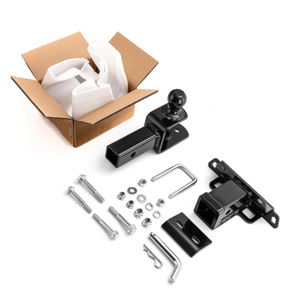 2020 - 2025 Kawasaki Teryx KRX 1000 UTV Rear Receiver Hitch Kit w/ 2 - Inch Trailer Hitch 3 - in - 1 Ball Mount 5/8" Lock Pin Tightener - WeiSen - 8010700302