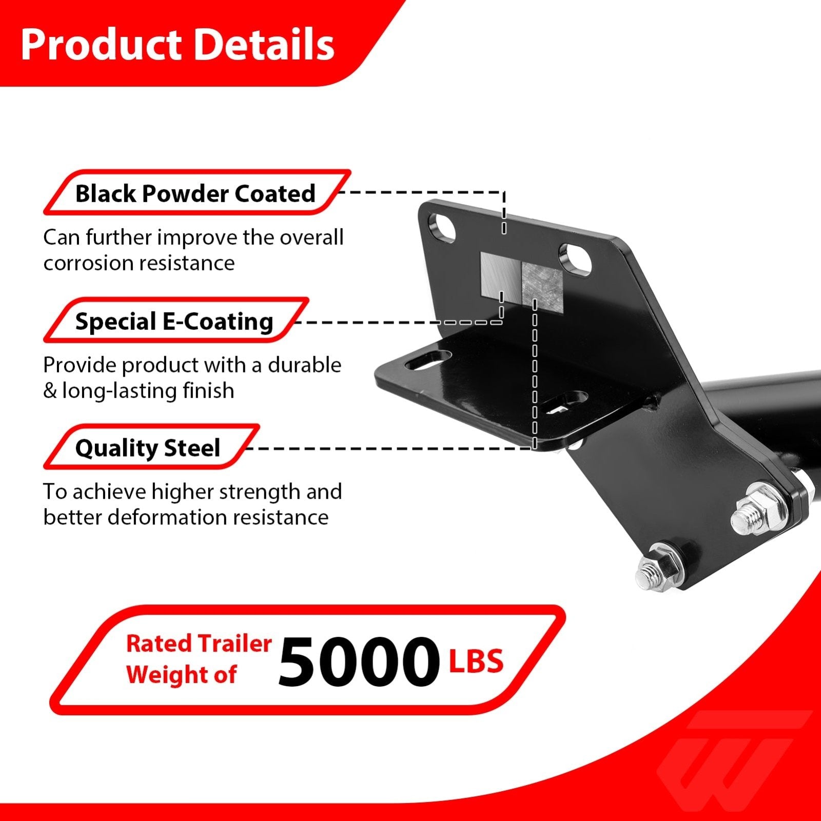 2020 - 2025 Kia Telluride Heavy Duty Steel Rear Class 3 Trailer Hitch 2