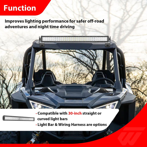 2020 - 2025 Polaris RZR Pro XP/ Turbo R/ Pro S Heavy Duty Steel Roof 30" Light Bar Mount Bracket - WeiSen - 80101035