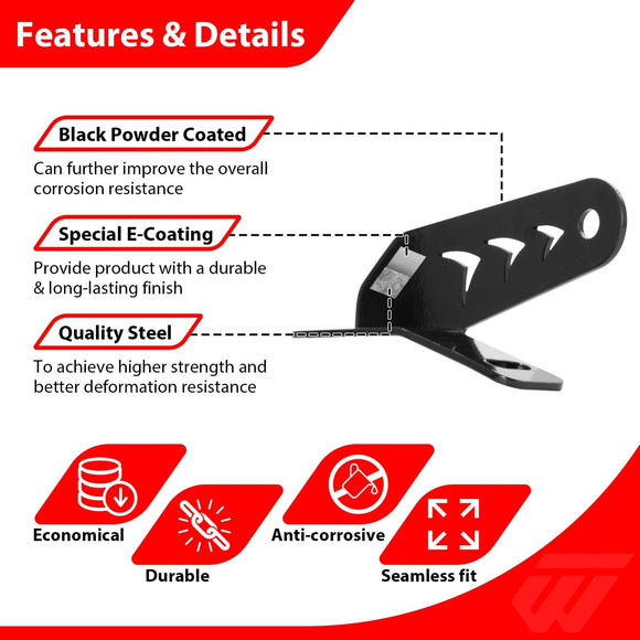 2020 - 2025 Polaris RZR Pro XP/ Turbo R/ Pro S Heavy Duty Steel Roof 30" Light Bar Mount Bracket - WeiSen - 80101035