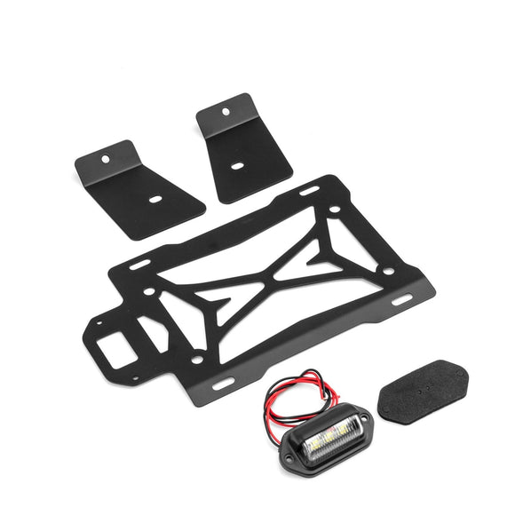 2020 - 2025 Polaris RZR Pro XP/Turbo R/Pro R/Pro S Heavy - Duty Steel License Plate Holder w/ Integrated LED Light & Tail Light Harness - WeiSen - 80203011