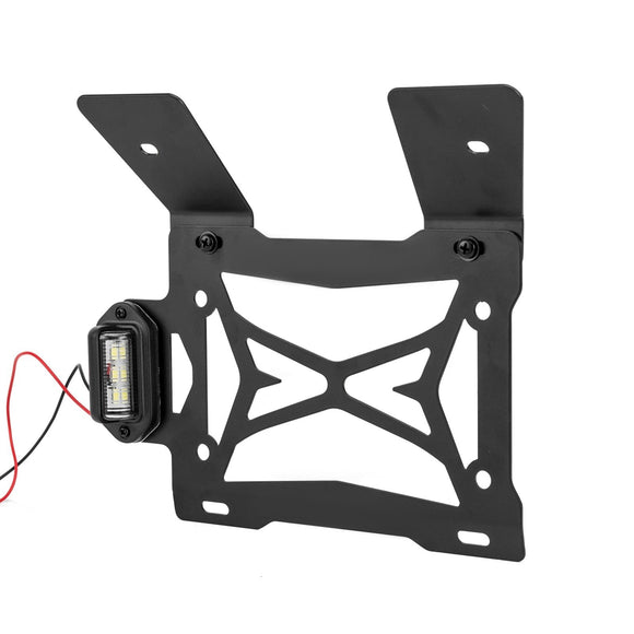 2020 - 2025 Polaris RZR Pro XP/Turbo R/Pro R/Pro S Heavy - Duty Steel License Plate Holder w/ Integrated LED Light & Tail Light Harness - WeiSen - 80203011