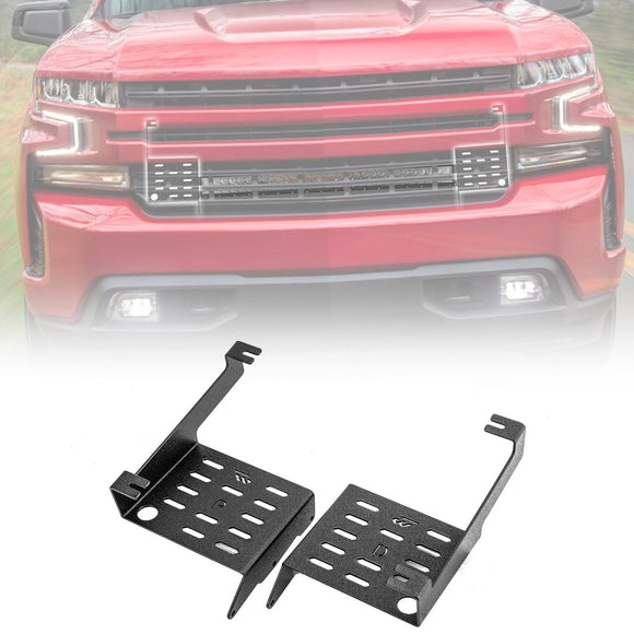 2020 - 2025 Silverado 1500 Front Bumper Grille Light Bar Mounting Bracket (for 30" Straight Light Bar) - WeiSen - 70103015