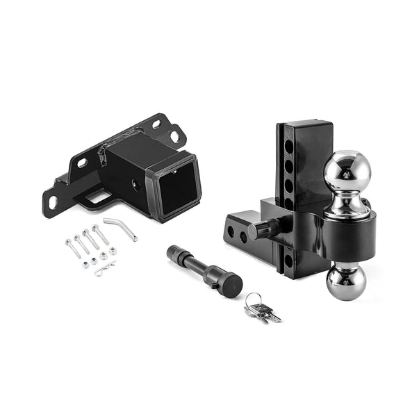2020+ Kawasaki Teryx KRX 1000 Heavy - Duty Steel Rear Adjustable Trailer Hitch Ball Mount Receiver Kit - WeiSen - 80107003+70304025
