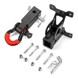 2020+ Polaris RZR PRO XP Heavy - Duty Steel 2" Rear Receiver Hitch & Shackle Hitch Receiver w/ 3/4" D Ring & 7/8" Locking Pin - WeiSen - 80107009+70304017