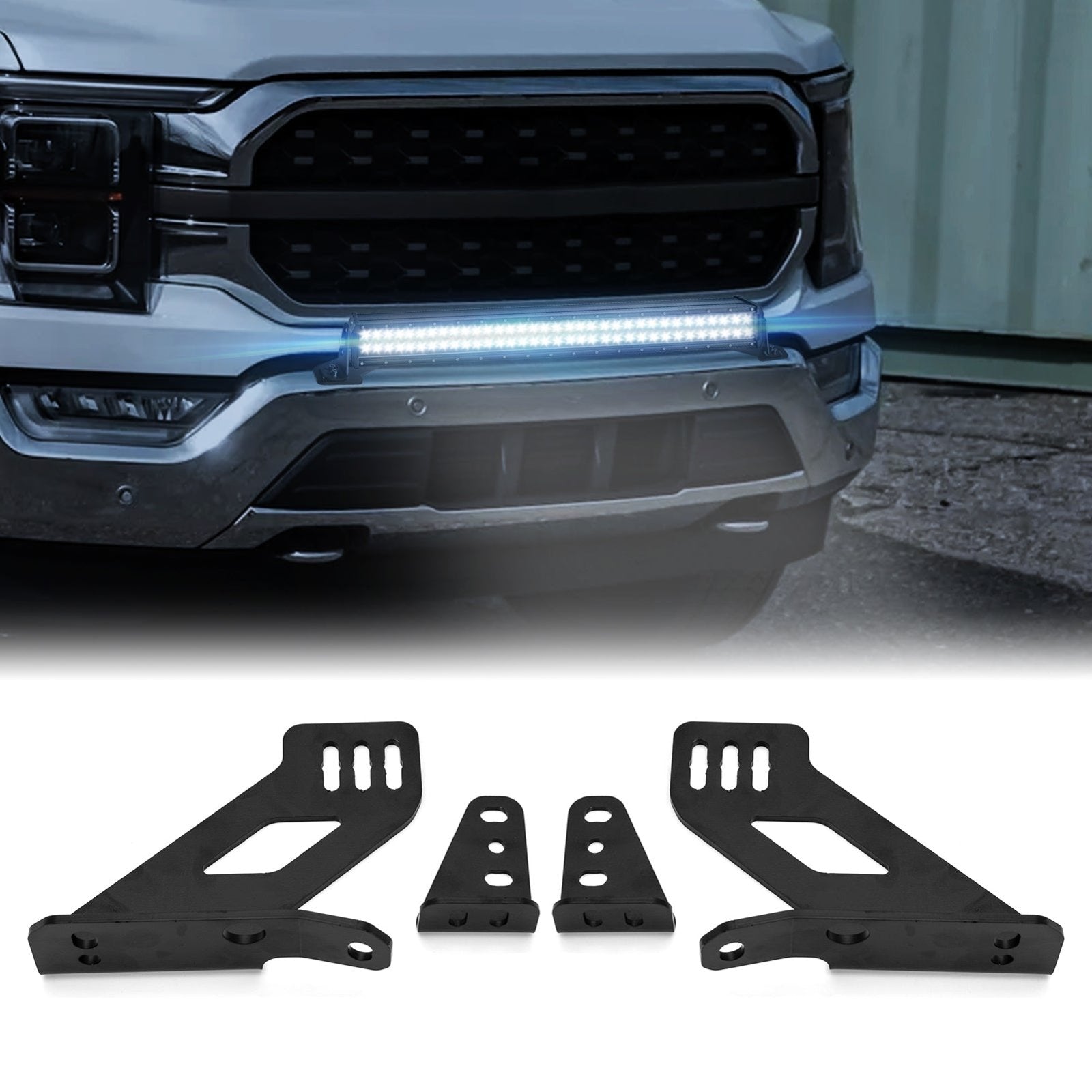 2021 - 2023 Ford F - 150 9th Gen Steel Bumper Light Bar Mounting Bracket for 30 - 35" Stright Light Bar / Work Lights - Weisen