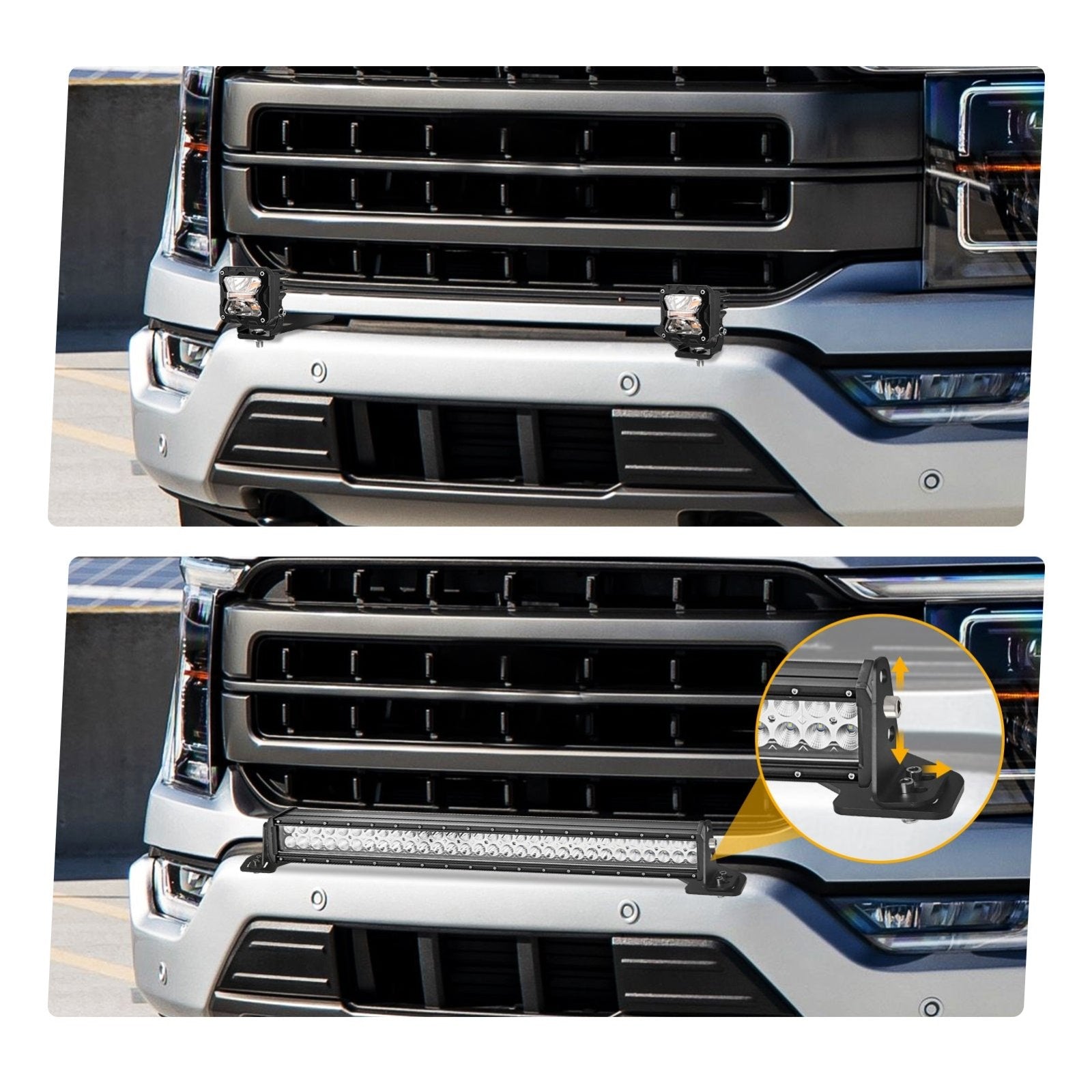 2021 - 2023 Ford F - 150 9th Gen Steel Bumper Light Bar Mounting Bracket for 30 - 35" Stright Light Bar / Work Lights - Weisen